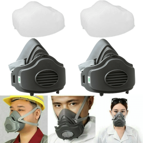 (2Pack)Reusable Half Face Cover Respirator Dust Mask for Woodworking Painting Welding(Logistics only For USPS.TK/TMEU only For self-pickup)
