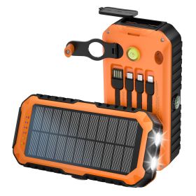 40000mAh Portable Charger with Built-in 4 Cables (Type-C, Lightning, USB-A, Micro), Fast Charging Power Bank with LED Flashlight