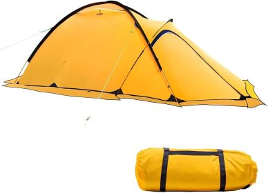 4 Season Mountaineering Tent for 2 Person - Alpine-Ready Waterproof Shelter, Extreme Weather Rated (Color: Yellow)