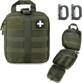 1000D First Aid Bag Empty Medical Ifak Pouch Molle EMT Pouches Rip-Away Tactical Military Trauma Emergency Medic Bag (Color: Green)