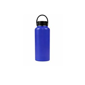 Double-Wall Vacuum Insulated Stainless Steel Water Bottle 3 Caps Included (Color: Pacific Blue)