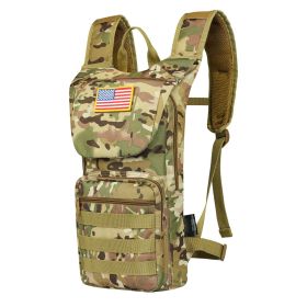 Hydration Backpack, Water Backpack with 3L TPU Water Bladder, Tactical Molle Hiking Hydration Pack with Storage for Men Women (Color: CP Color, Type: Tactical)